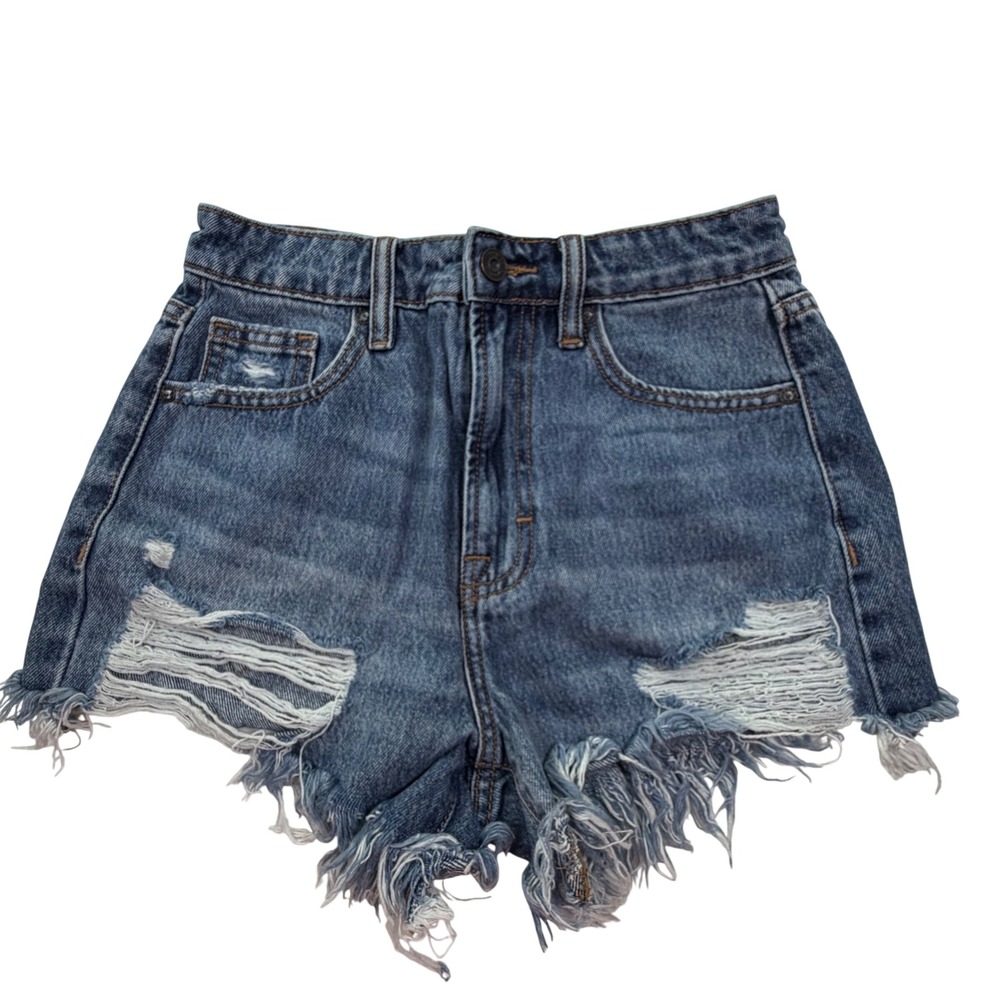 Hidden Los Angeles Distressed Denim Shorts Women XS High Waisted Frayed Cutoffs